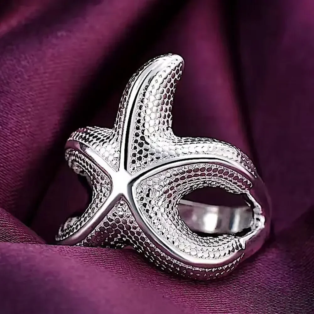 Sterling Silver Starfish Statement Ring